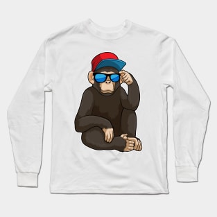 Monkey with Sunglasses Long Sleeve T-Shirt